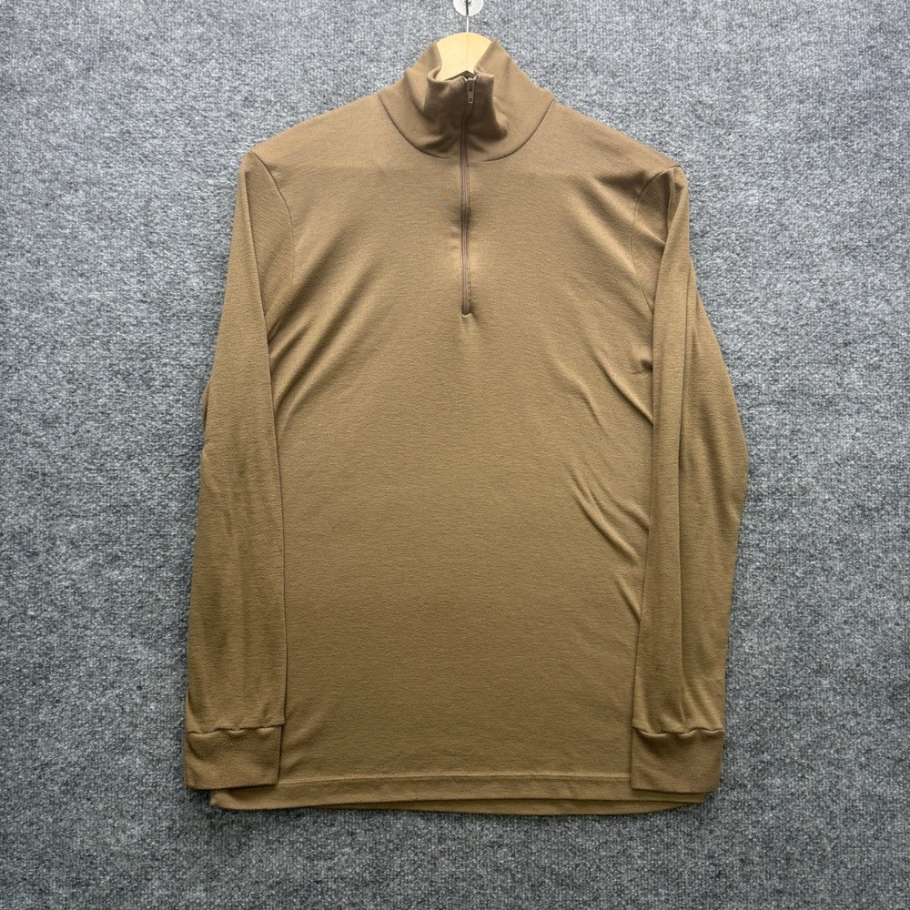 Sekri Inc LWCWUS Undershirt 1/4 Zip Mens Medium Brown Long Sleeve Military Base